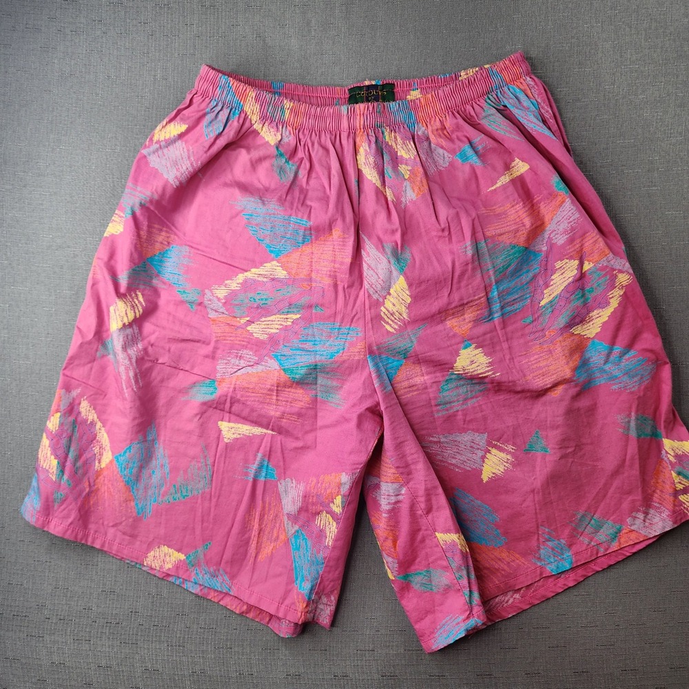 Colours by Alexander Julian Vintage Pink Geometric Diving Swim Trunks Mens M